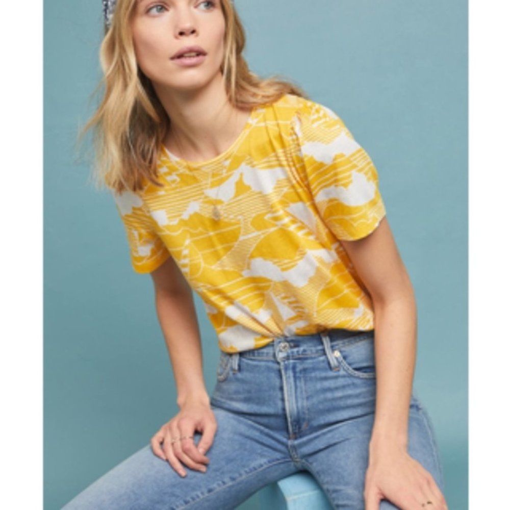NWT Anthropologie Conversation Tee in Come Sail Away